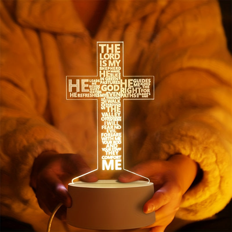 CrossGlow - 3D LED Night Light in Acrylic with USB
