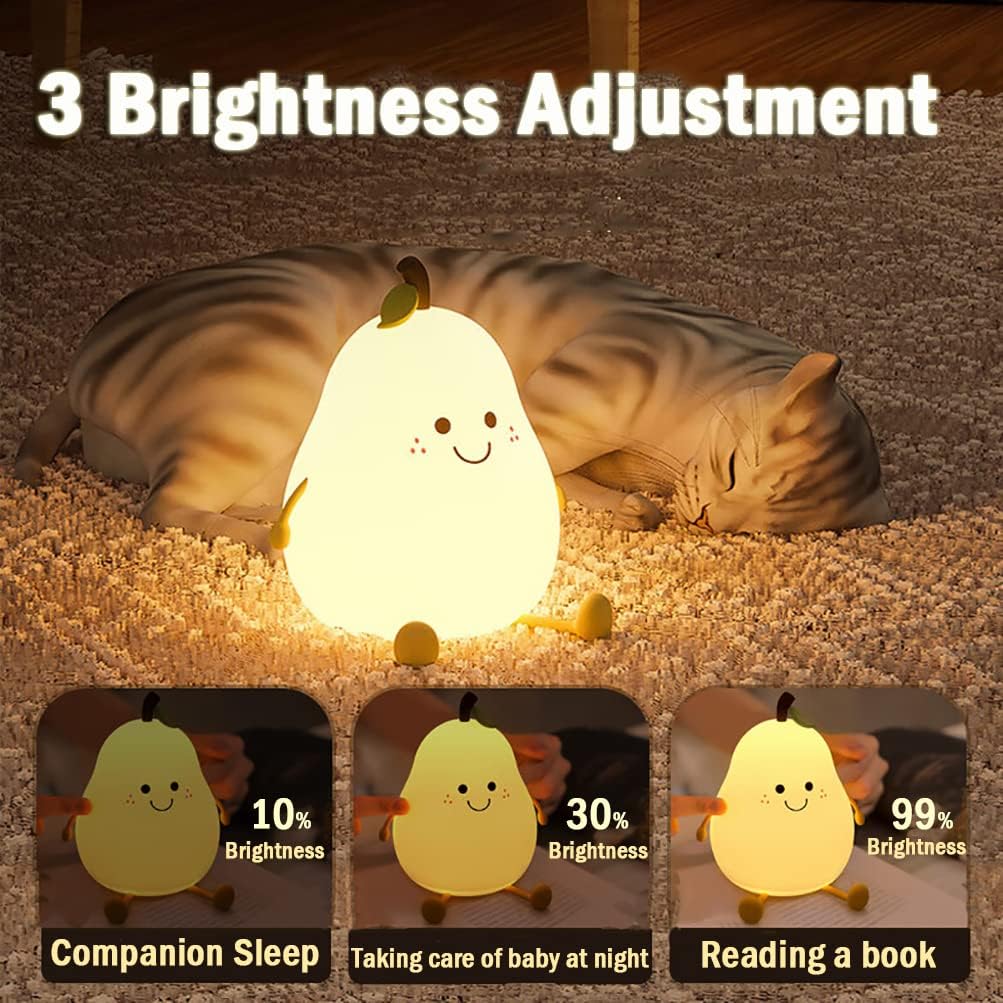 Chic PearGlow Night Light with USB Charger and Warm White Light
