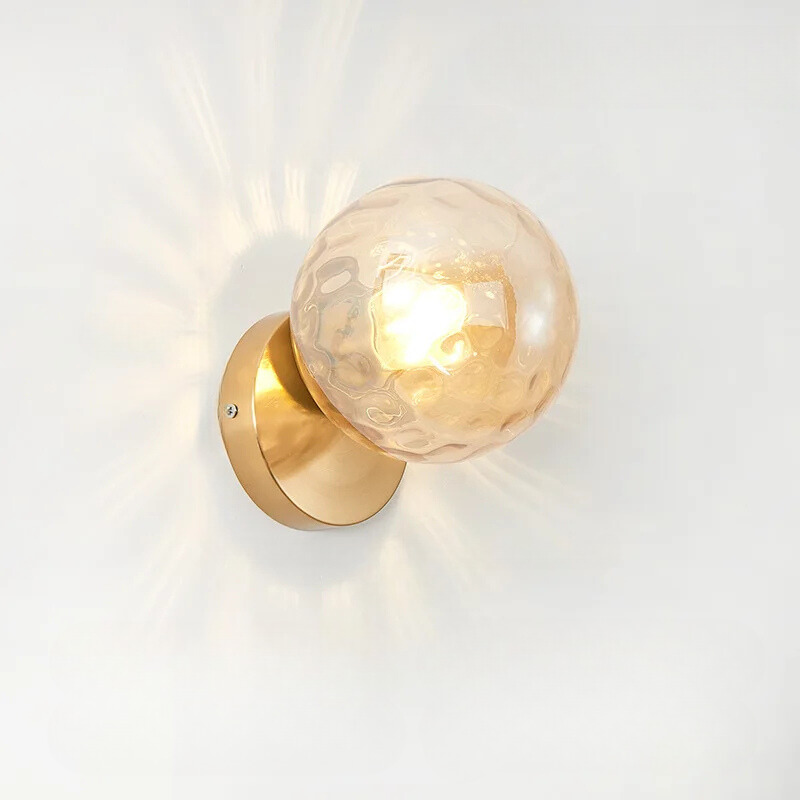 GleamGold - Luxurious Golden Wall Lamp with Glass