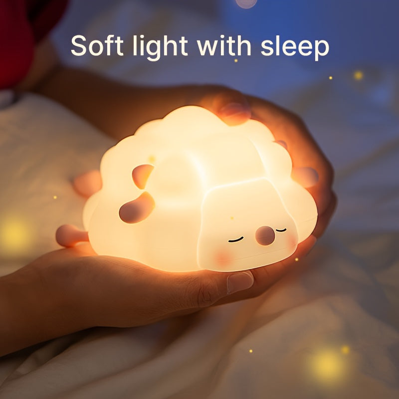 SheepGlow - Pink LED Night Light with USB Charging Function