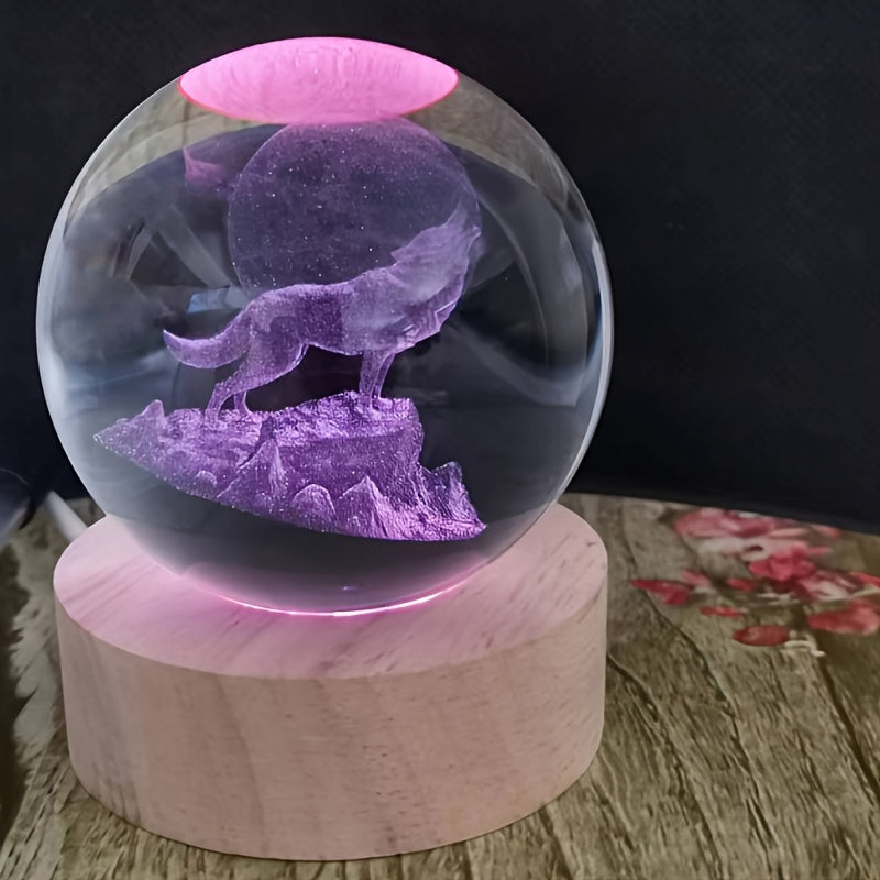 WolfLamp – 3D Wolf Snow Globe LED Night Light