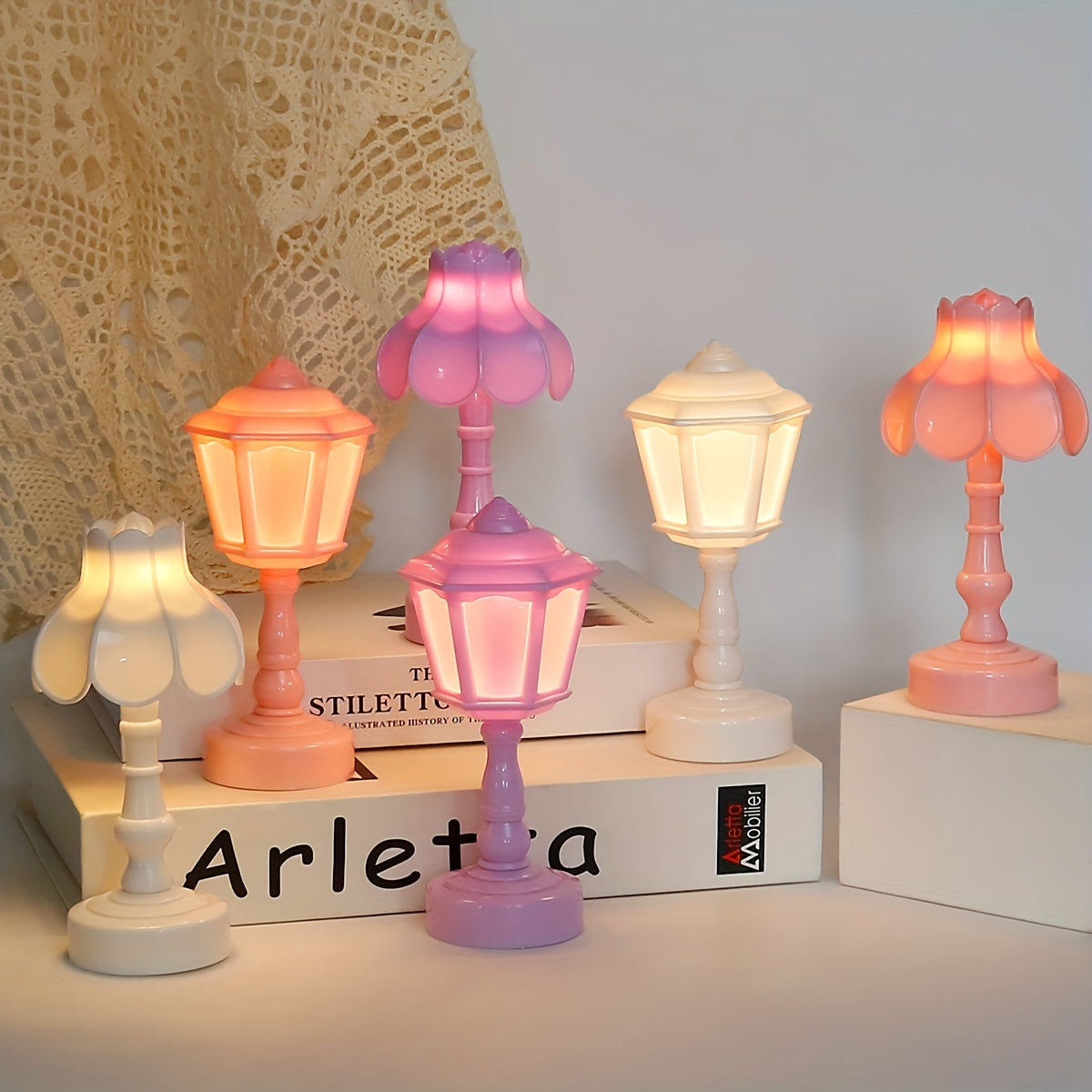 UmbrellaGlow - Vintage Mini Table Lamp with Charm
