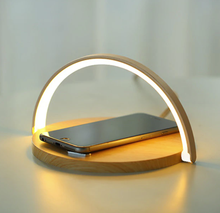 Bowlight Design- Stylish 3-in-1 Night Light with Qi Charger
