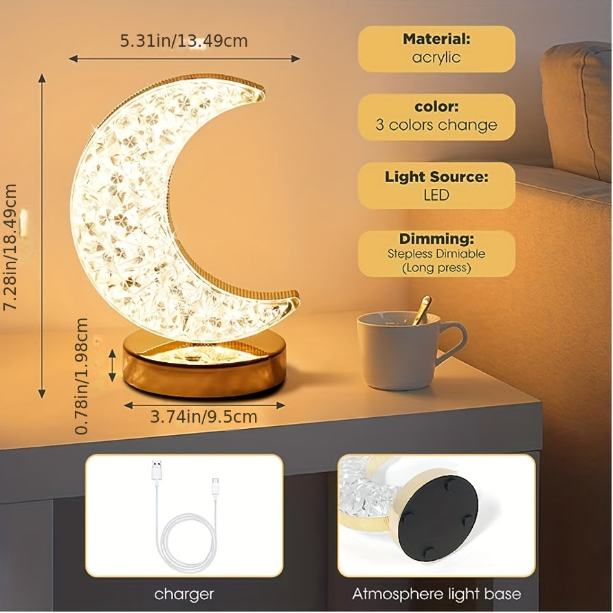 CrystalGlow Lamp - Dimmable Table Lamp with Touch