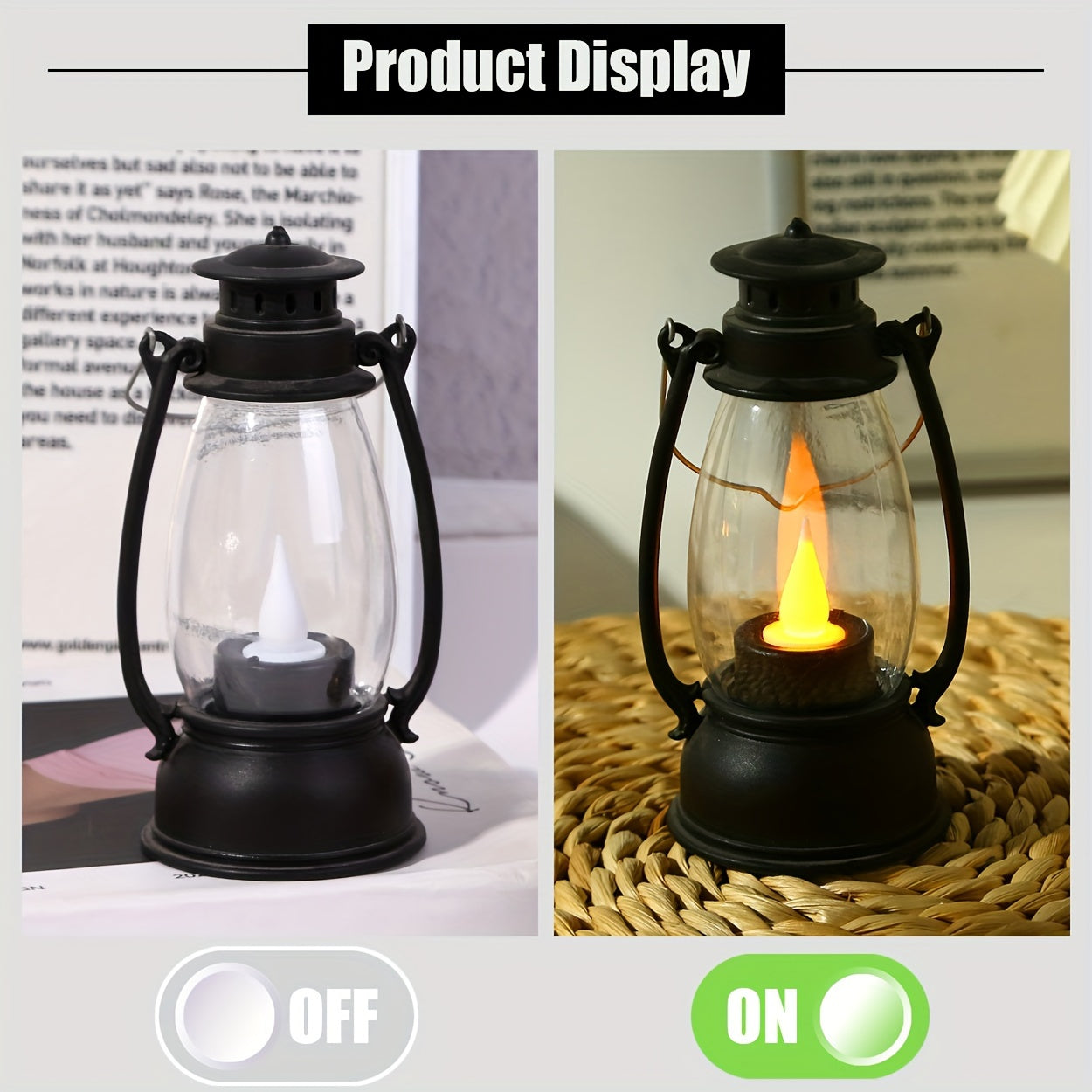 Nostalgic Glow - LED Kerosene Lamp with Yellow Flame