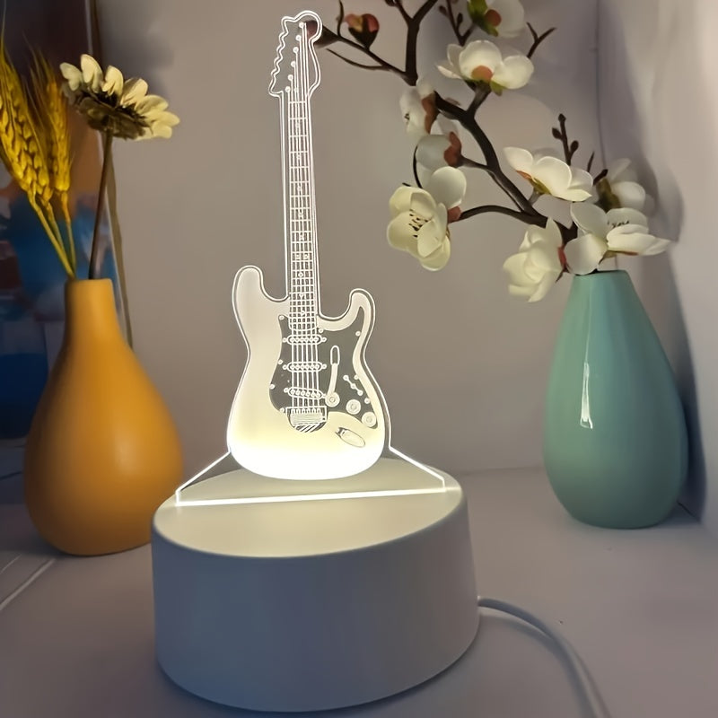 MusicGlow – 3D Guitar Night Light with Color Lighting