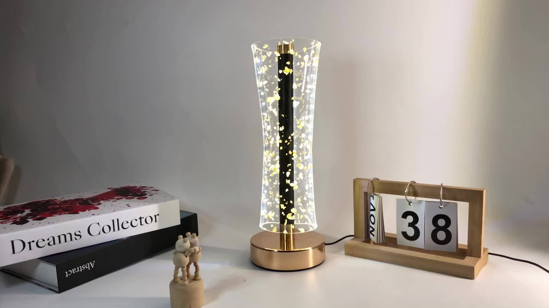 RadiantGlow Lamp - Luxurious Acrylic Table Lamp with Golden Accents