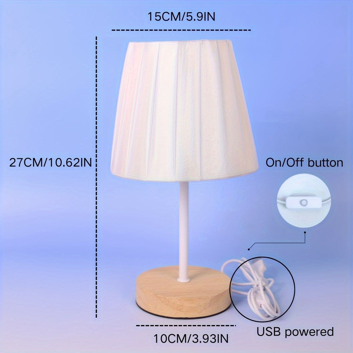 NordicLume - Elegant Wooden Table Lamp with USB