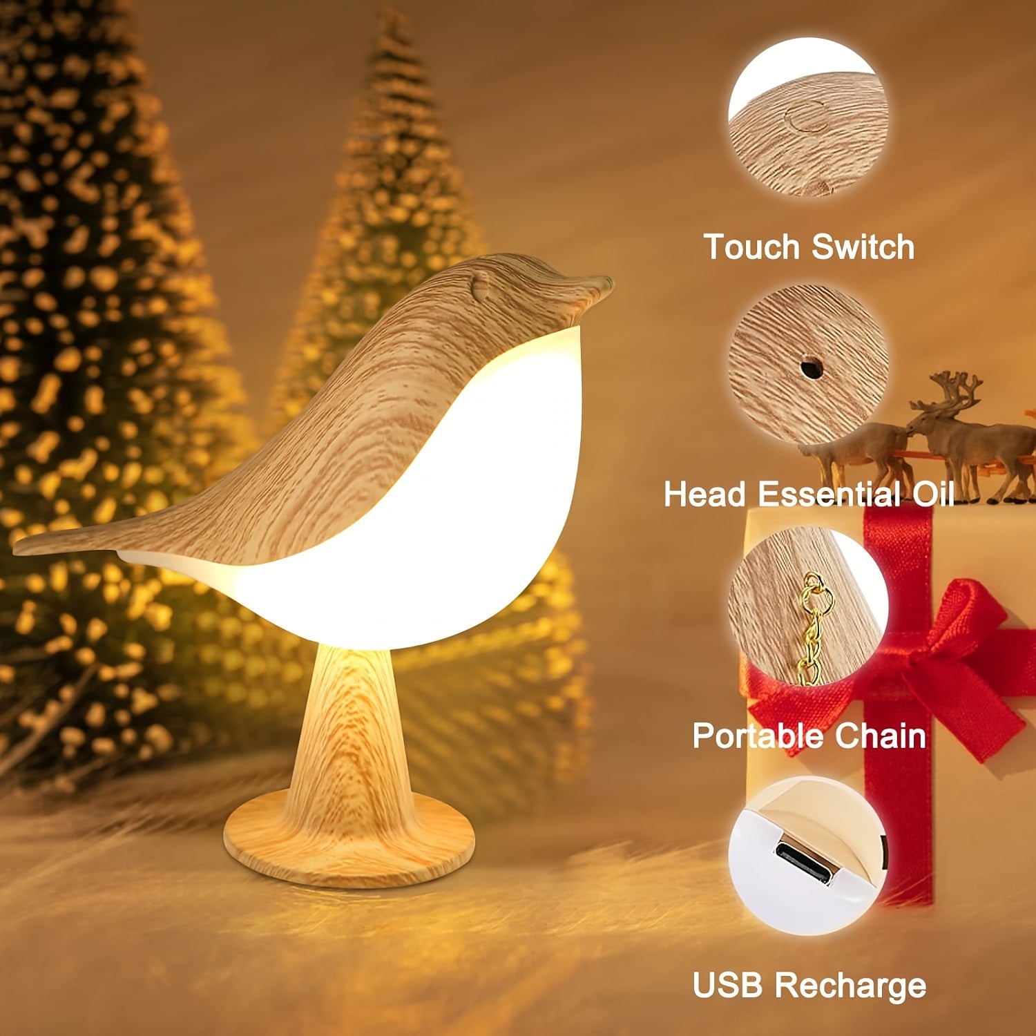 BrightNest - USB LED bird table lamp with touch