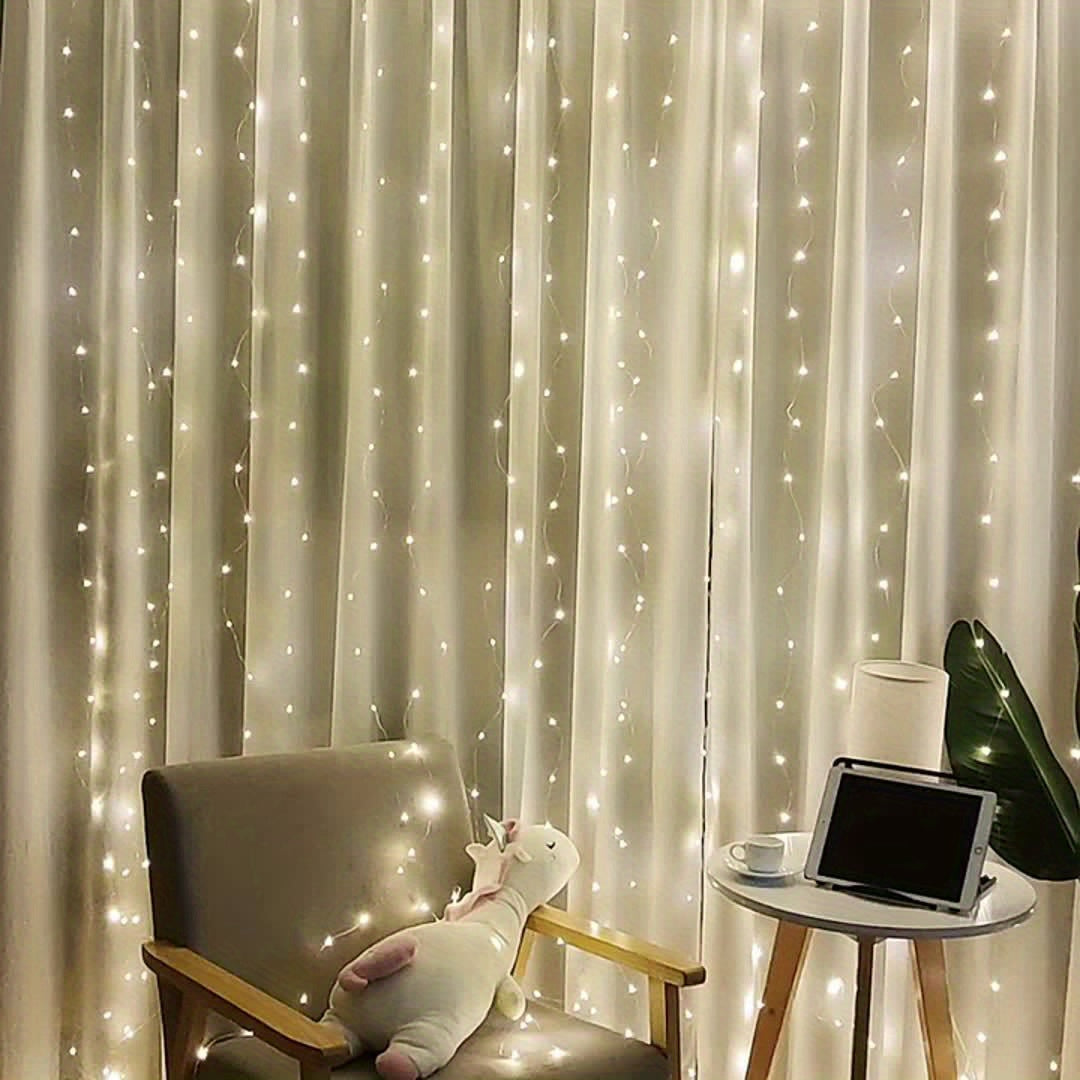 LuxeGlow – USB LED Curtain Lights for Parties