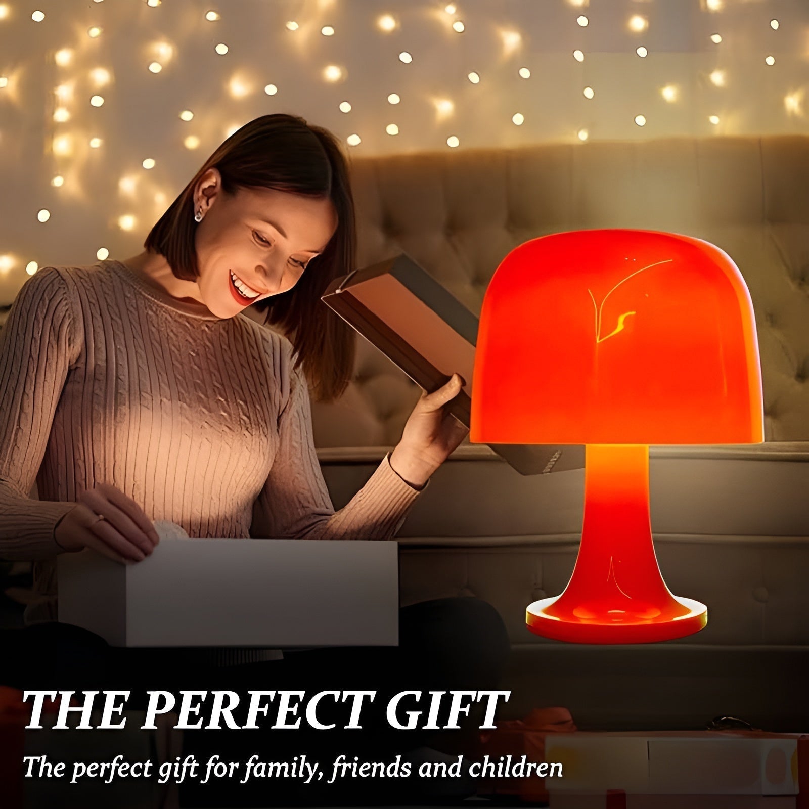 Stylish Vintage Mushroom Lamp - with Dimmable LED & USB Power Supply