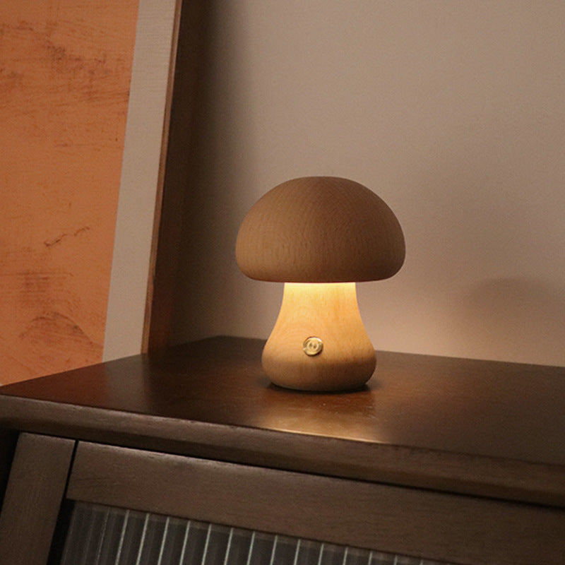 Mushroomlight - Wireless Wooden Mushroom LED Night Light