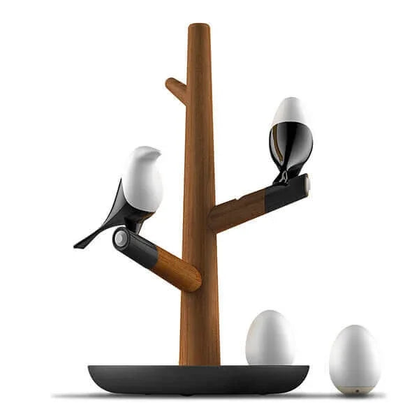 BrightOak Elegance - Slim Wooden Table Lamp with Motion Sensor