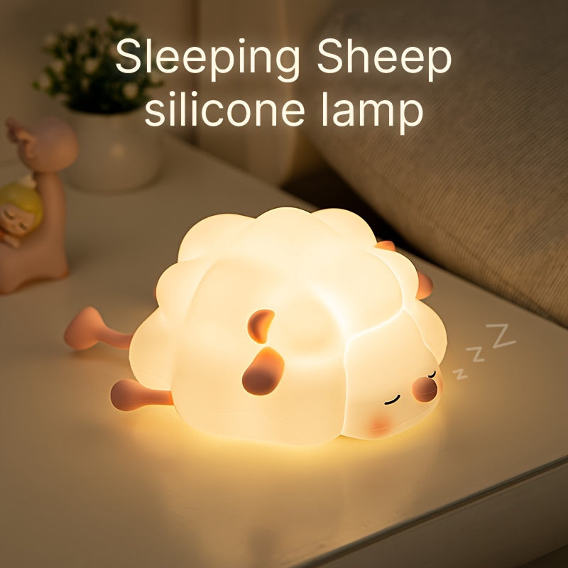 SheepGlow - Pink LED Night Light with USB Charging Function
