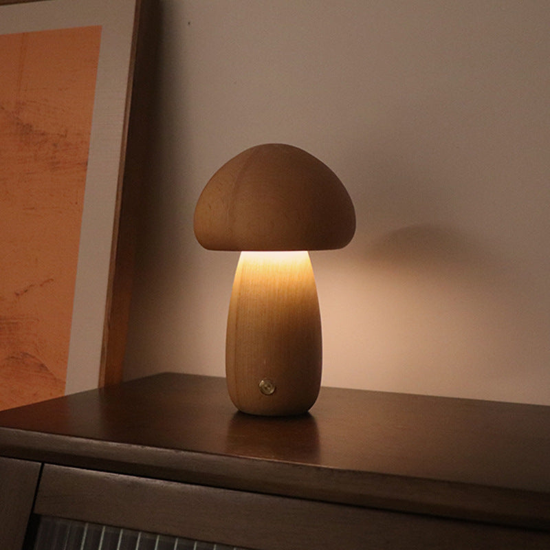 Mushroomlight - Wireless Wooden Mushroom LED Night Light