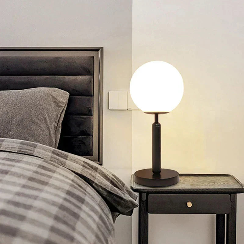 GlowSphere - Stylish Brass & Glass LED Table Lamp