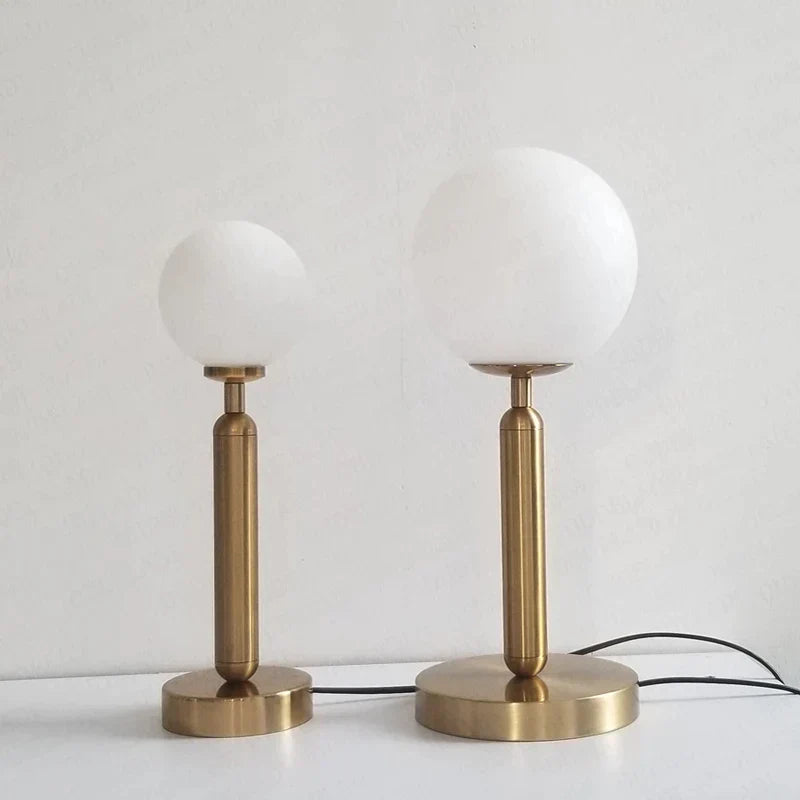 GlowSphere - Stylish Brass & Glass LED Table Lamp