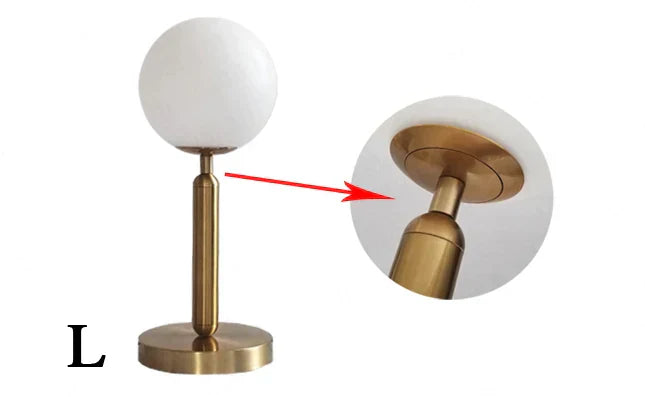 GlowSphere - Stylish Brass & Glass LED Table Lamp