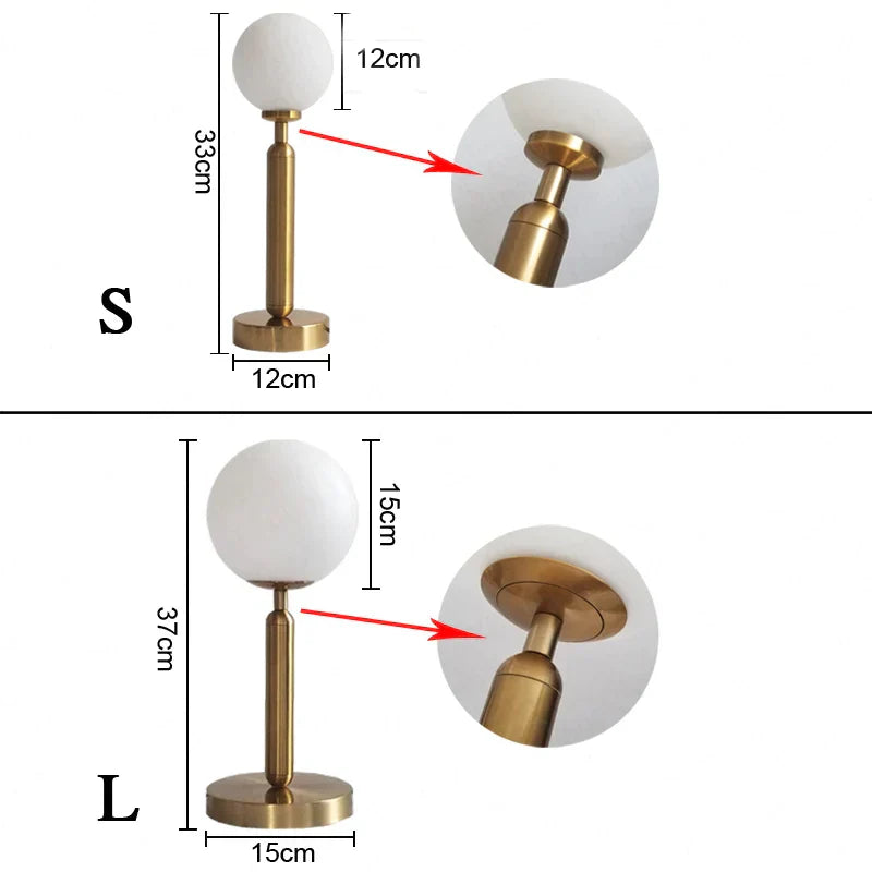 GlowSphere - Stylish Brass & Glass LED Table Lamp