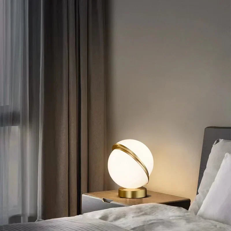 Scandinavian SnowGlobe Lamp – Elegant White Globe Shape