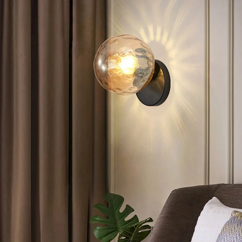 GleamGold - Luxurious Golden Wall Lamp with Glass