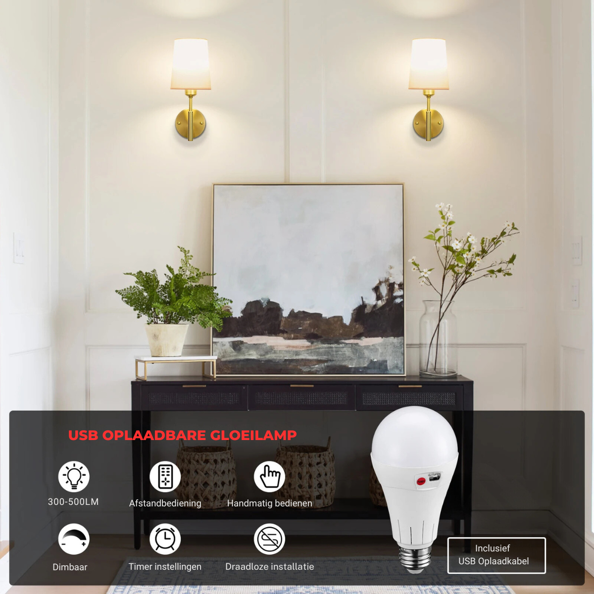 Nova Wall Lamp - Wireless Rechargeable Wall Lamp