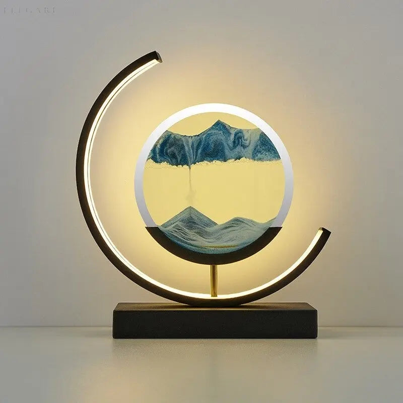 ZenScape Harmony Lamp - Atmospheric lighting with moving sand artwork