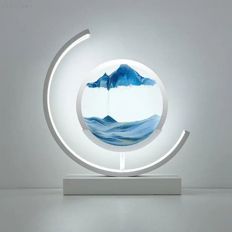 ZenScape Harmony Lamp - Atmospheric lighting with moving sand artwork