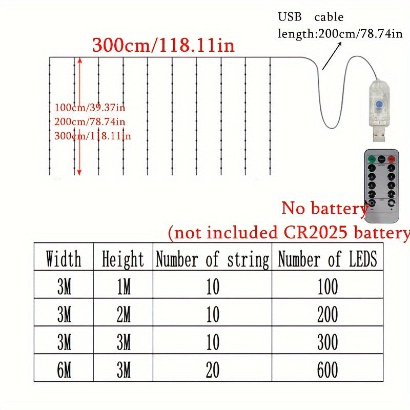 LuxeGlow – USB LED Curtain Lights for Parties