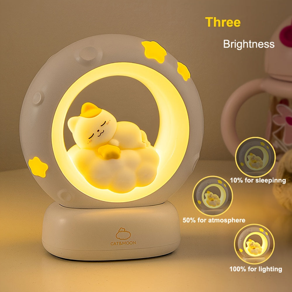 SleepyCat Lamp - Dimmable USB Cat Night Light