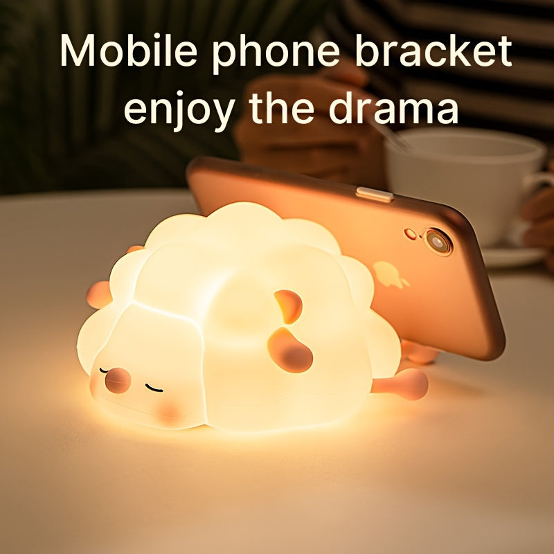 SheepGlow - Pink LED Night Light with USB Charging Function