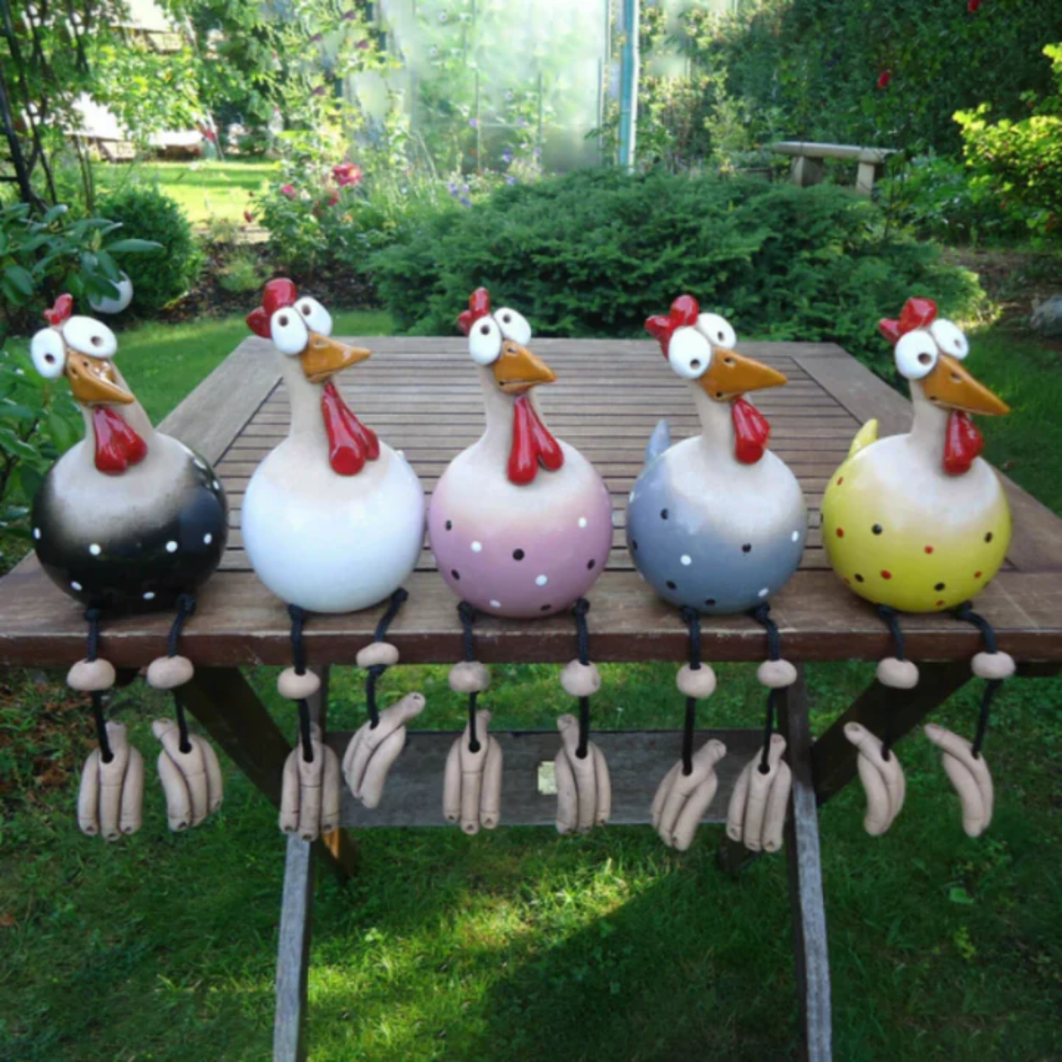 Happy Hen Playful Garden Chicken Decoration for Outdoors