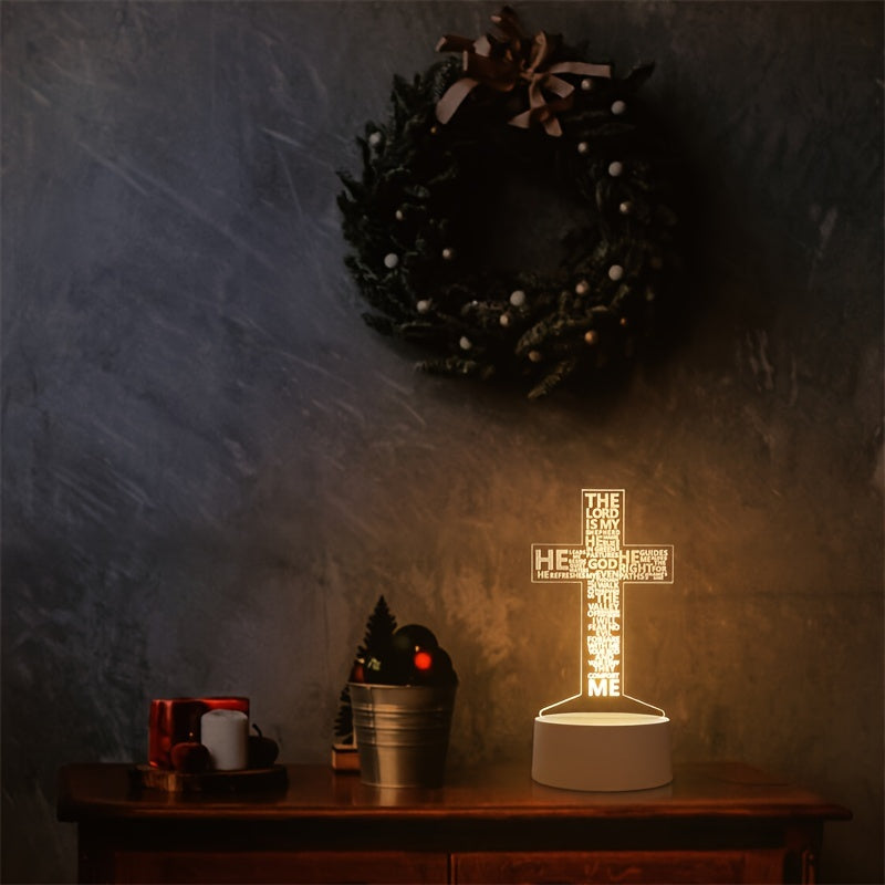 CrossGlow - 3D LED Night Light in Acrylic with USB