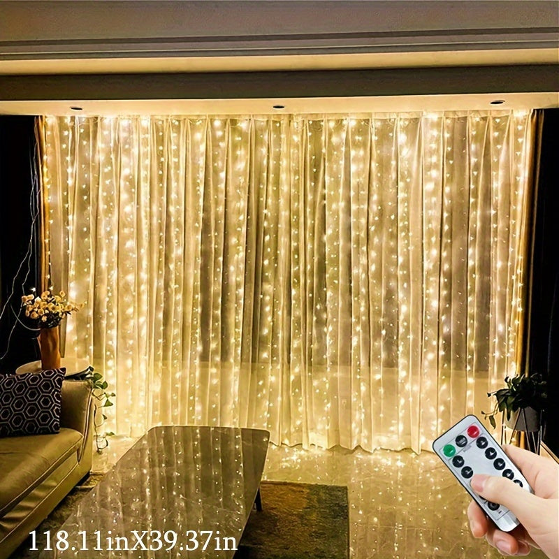 LuxeGlow – USB LED Curtain Lights for Parties