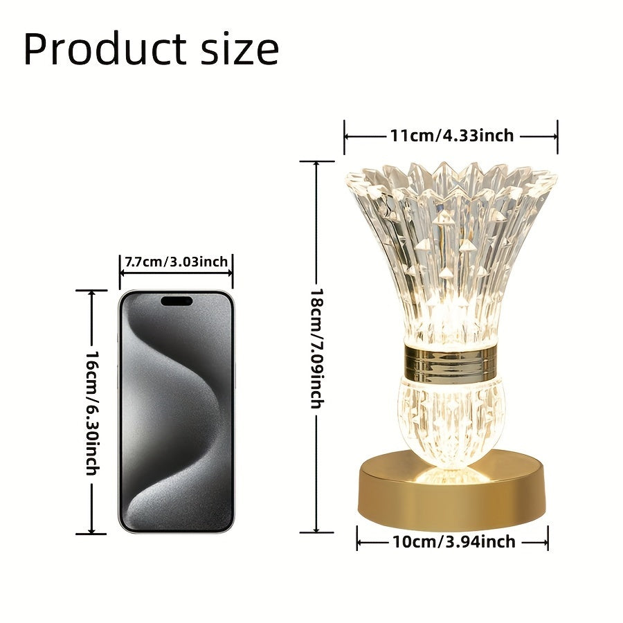 Luminous Vase - LED Crystal Table Lamp with Dimmable Mood Light
