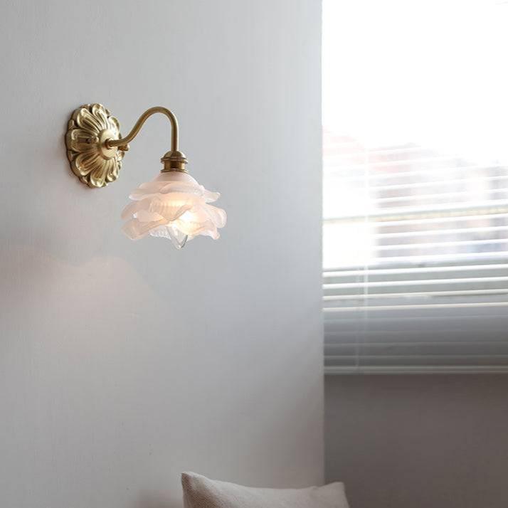 Luxury Ambience - Weathered Glass Wall Lamp with Gooseneck