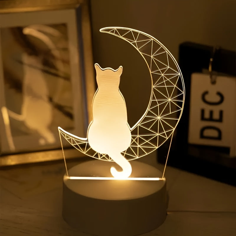 MoonGlow Lamp - 3D Cat Table Lamp USB