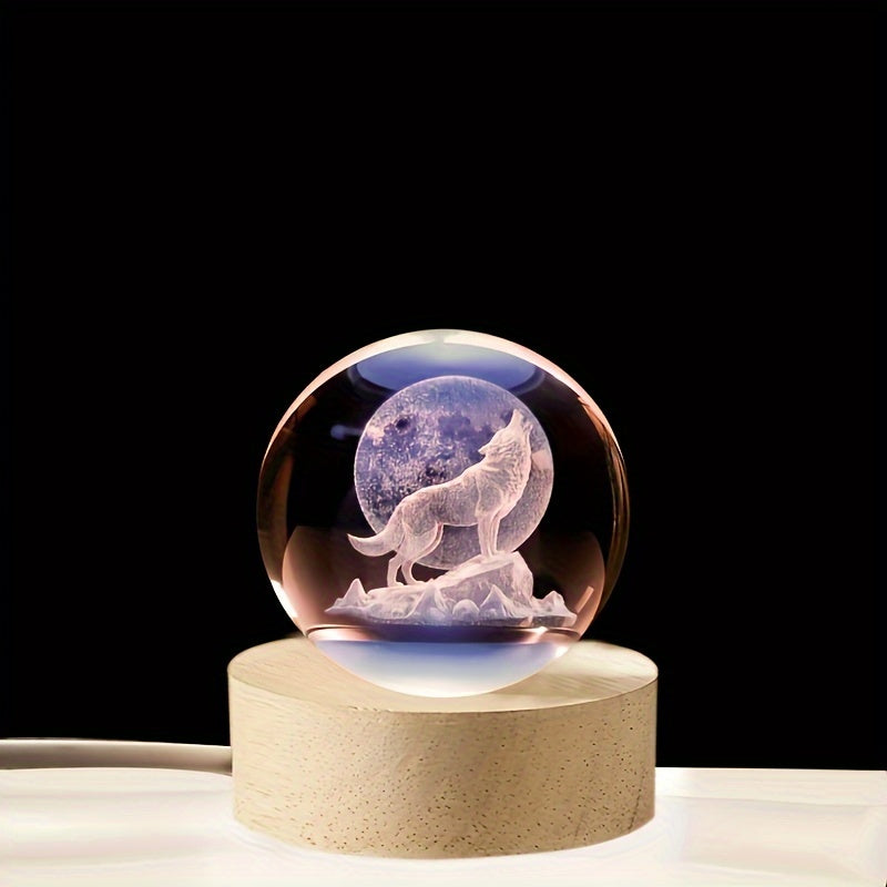 WolfLamp – 3D Wolf Snow Globe LED Night Light