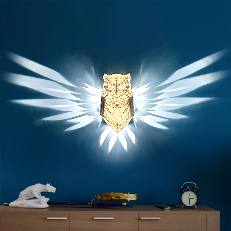 Owl Glow Wall Lamp - Geometric LED Wall Decoration
