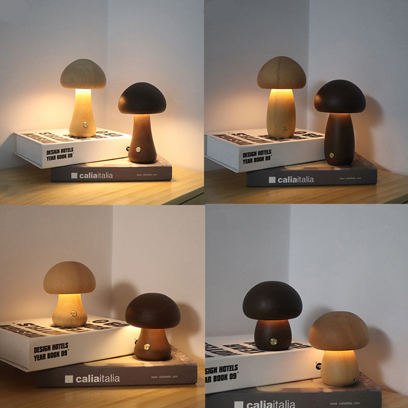 Mushroomlight - Wireless Wooden Mushroom LED Night Light