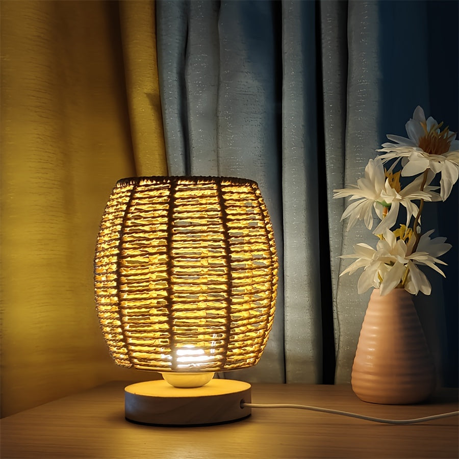 EcoLoom Table Lamp – Handmade Wood with LED