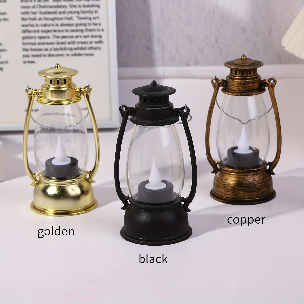Nostalgic Glow - LED Kerosene Lamp with Yellow Flame