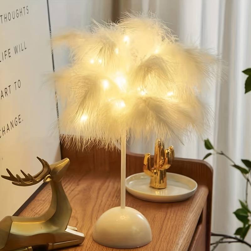 Featherlight - Wireless Desk Lamp with Feathers