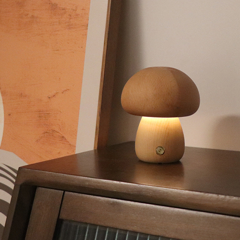 Mushroomlight - Wireless Wooden Mushroom LED Night Light