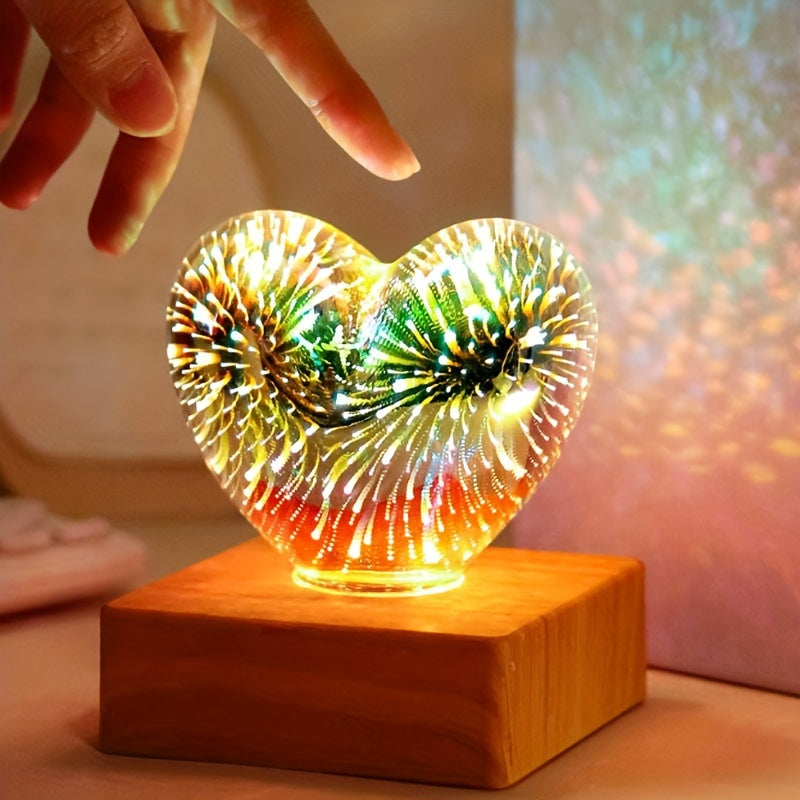 FireworkLight - 3D LED Heart Lamp for Romantic Mood Lighting
