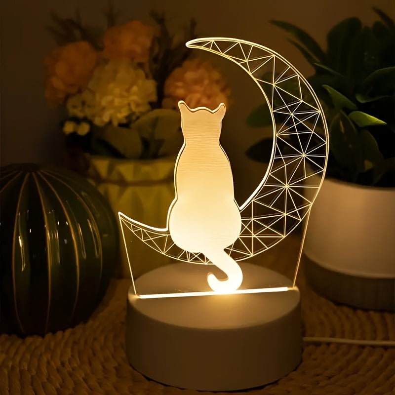 MoonGlow Lamp - 3D Cat Table Lamp USB