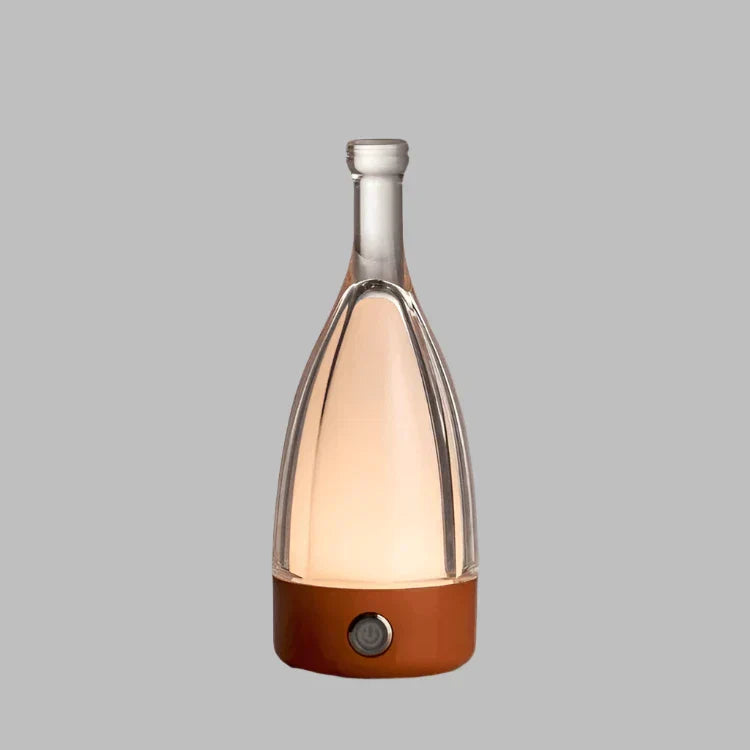 Stylish Wine Bottle Table Lamp - Rechargeable with Dimmable Lighting