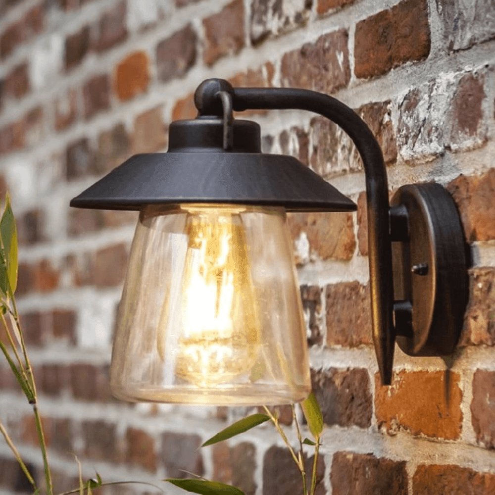 Cate Outdoor Lamp – Black Glass & Stainless Steel LED Lamp